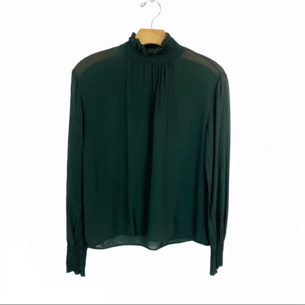 & Other Stories Ruffle Mock Neck Blouse Size 4